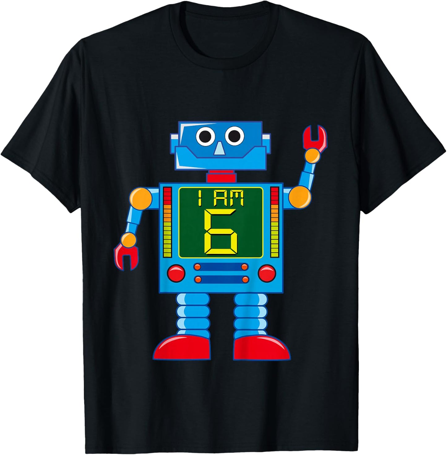 Attention. I am 6 years 6th birthday robot mechanics T-Shirt - T-Shirt | Black