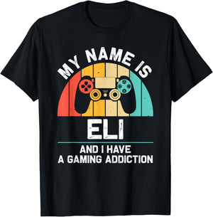 ELI Gift Name Personalized Funny Gaming Geek Birthday T-Shirt - T-Shirt | Black