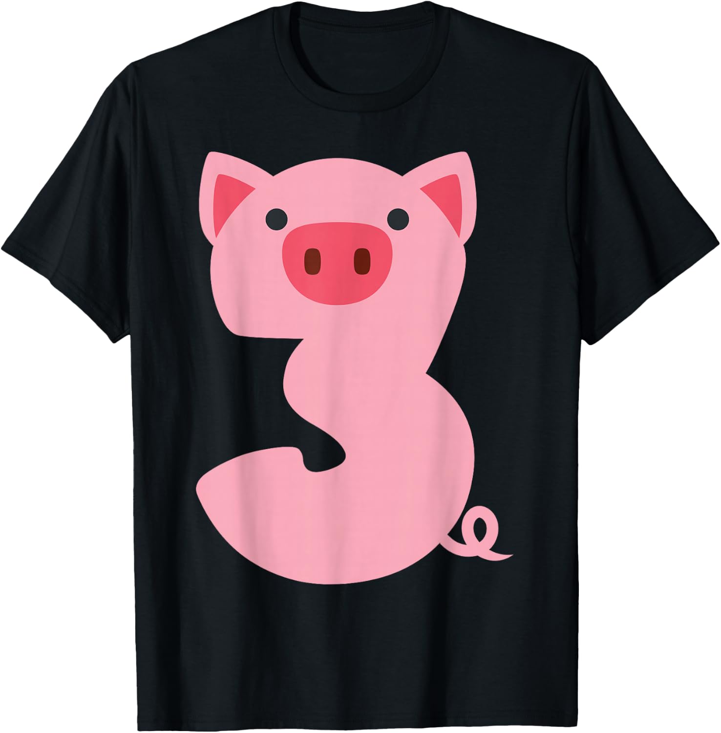Fun Toddler 3rd Birthday Pig Themed 3 Year Old Boys Kids Pig T-Shirt - T-Shirt | Black