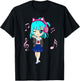 Funny Anime and Music Girl for Teen Chibi Graphic Anime Girl Small T-Shirt - T-Shirt | Black