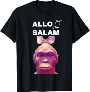 Allo salam same monkey for college students salem bassem T-Shirt - T-Shirt | Black