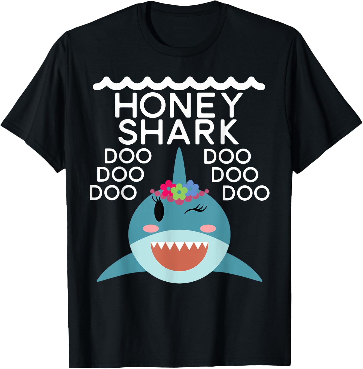 Honey Shark shirt Matching Family Shirts Shark T-Shirt - T-Shirt | Black