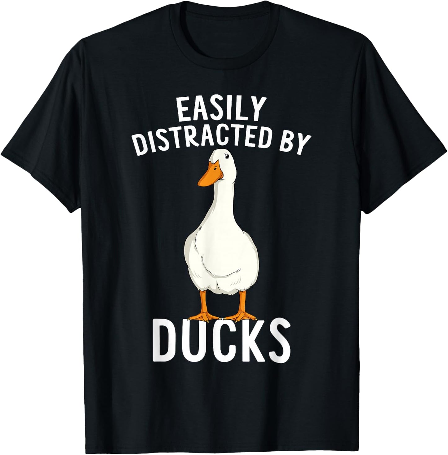 Easily Distracted By Ducks Funny Duck Lover T-Shirt - T-Shirt | Black