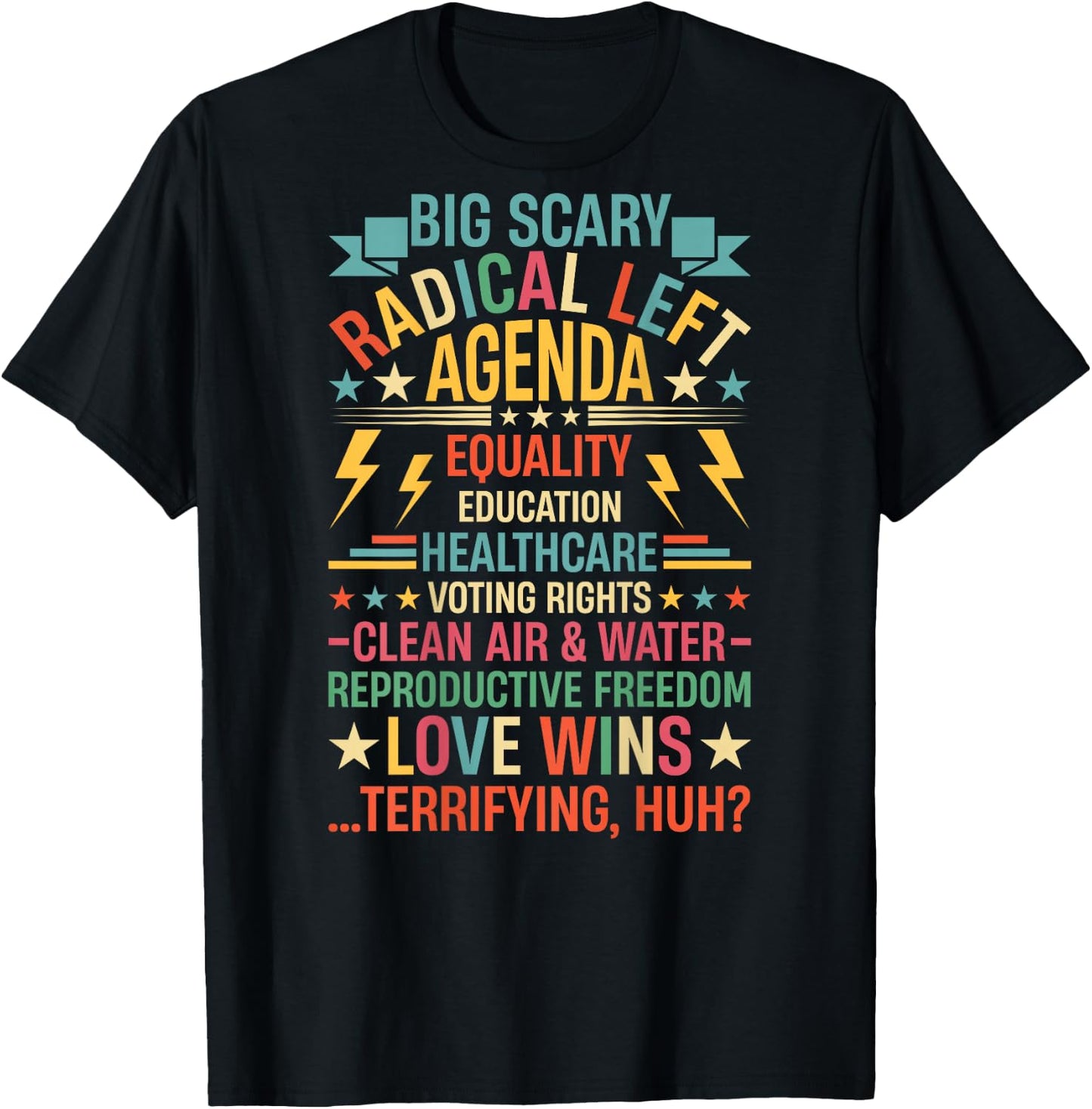 Support Radical Left Agenda USA Liberal 4th of July (ONBACK) T-Shirt - T-Shirt | Black