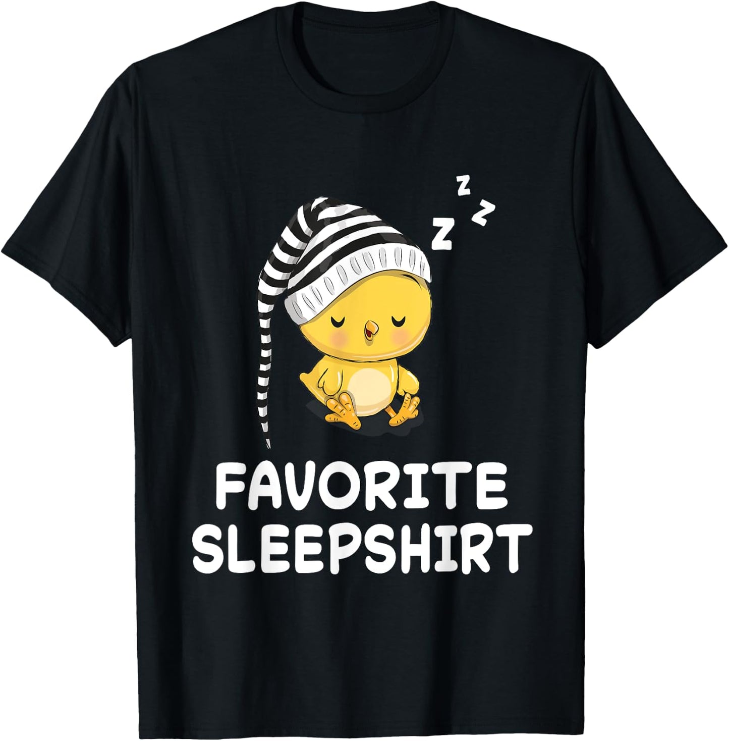 Chick Chicken Nap Sleeping Sleep Pajama Nightgown T-Shirt - T-Shirt | Black