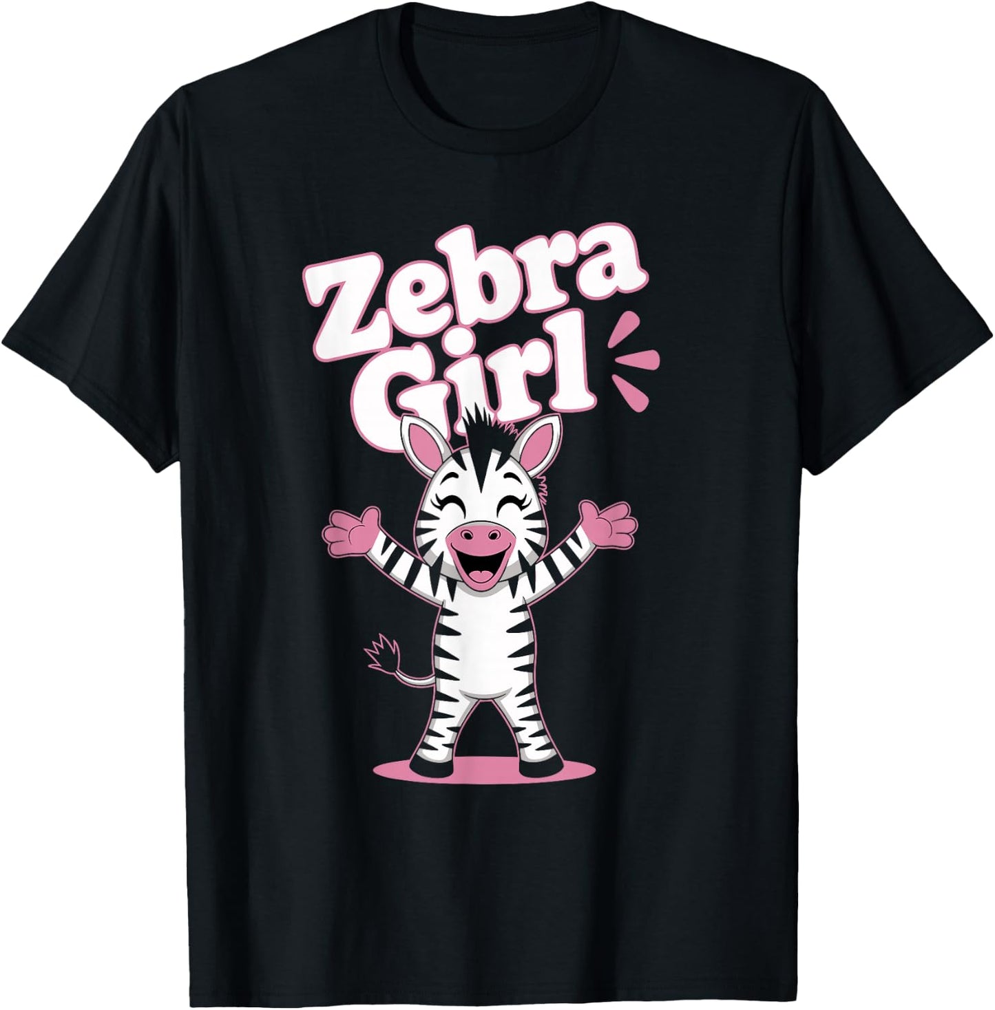 Zebra Girl | Childrens Zebras Product Youth Kids Girls Zebra T-Shirt - T-Shirt | Black