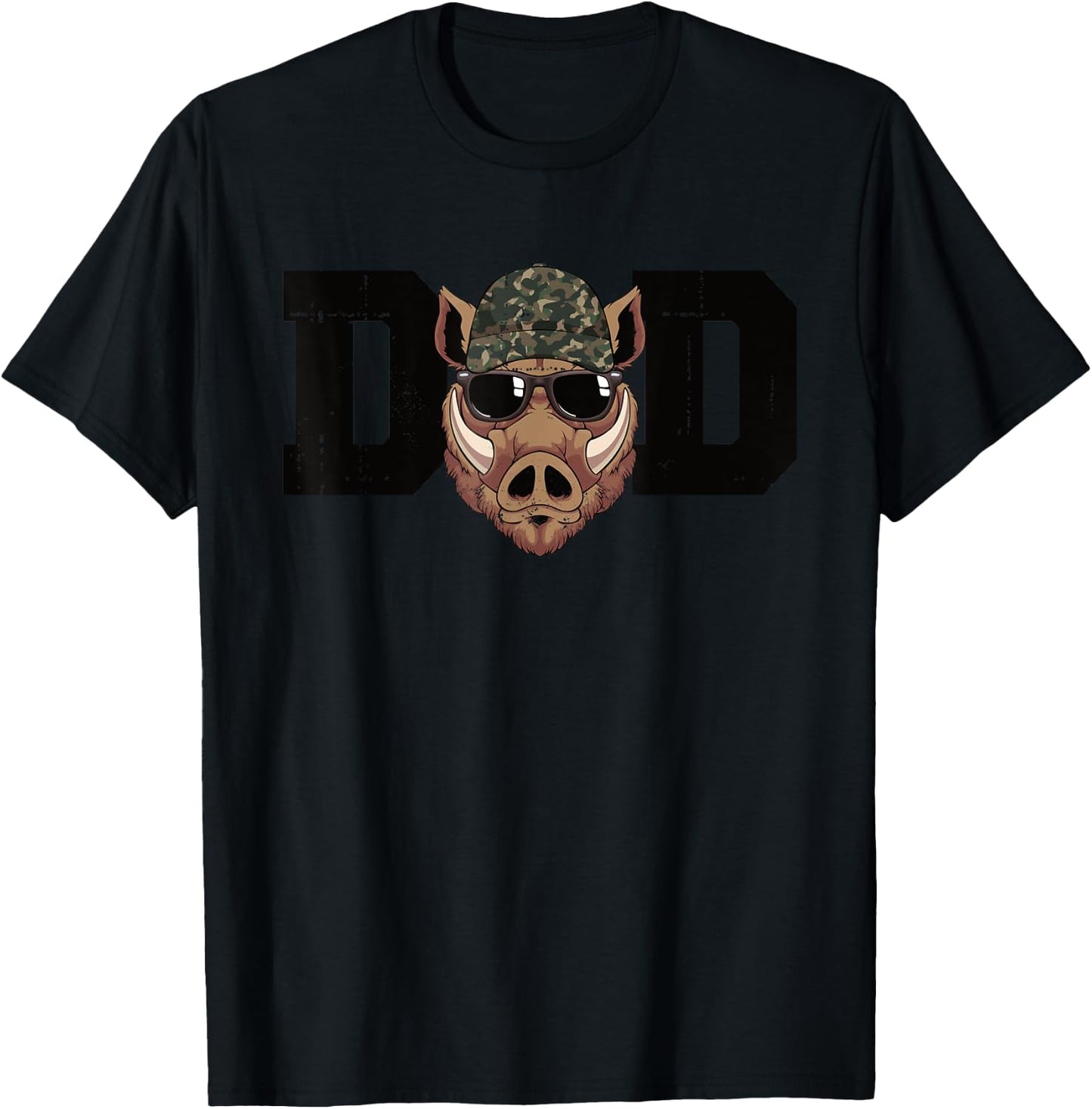 Men Dad Boar Hunter Father's Day Boar Hunting Dad T-Shirt - T-Shirt | Black