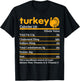 Turkey Nutrition Facts Funny Thanksgiving food T-Shirt - T-Shirt | Black