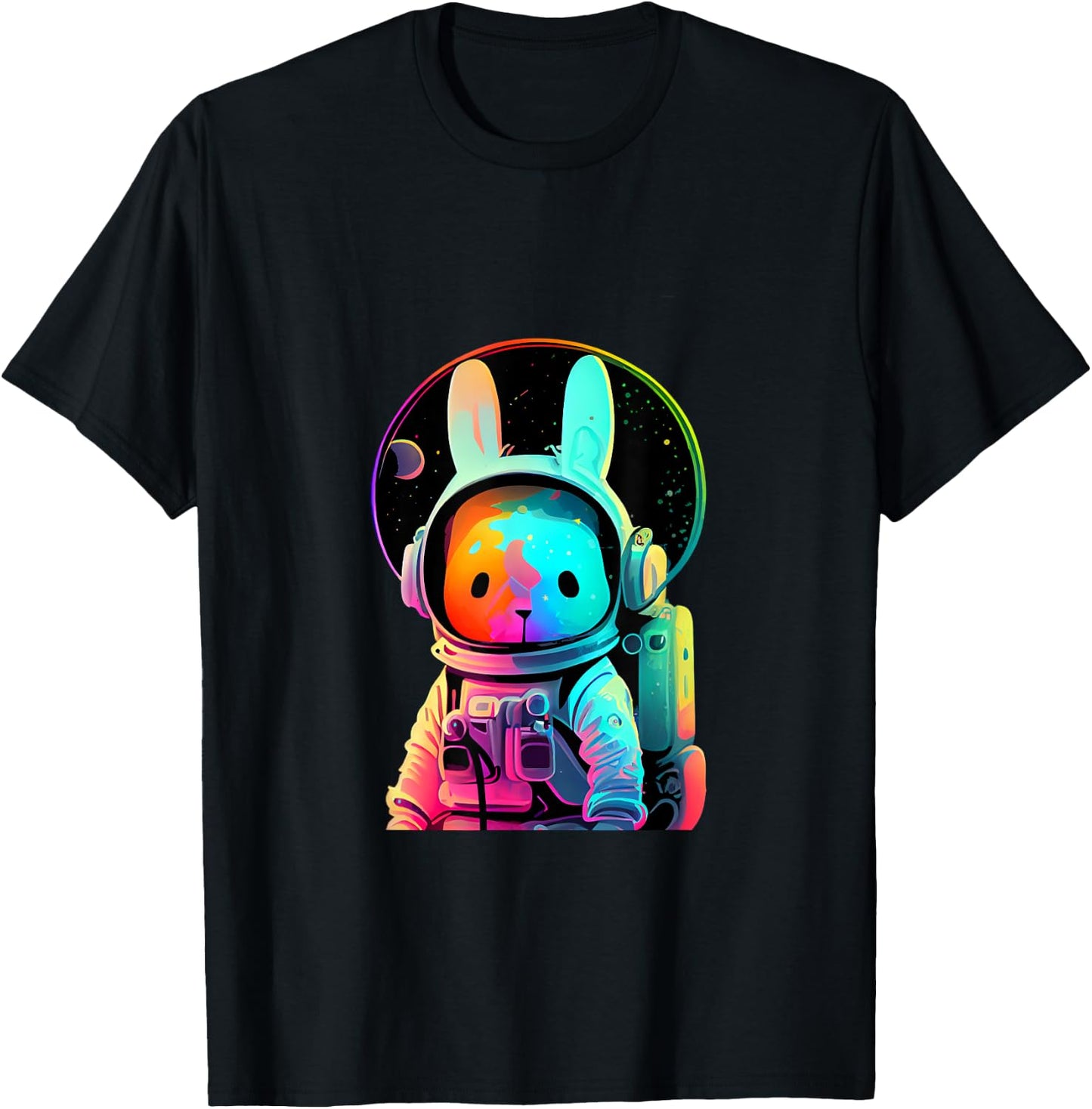 Easter Bunny Astronaut T-Shirt - T-Shirt | Black