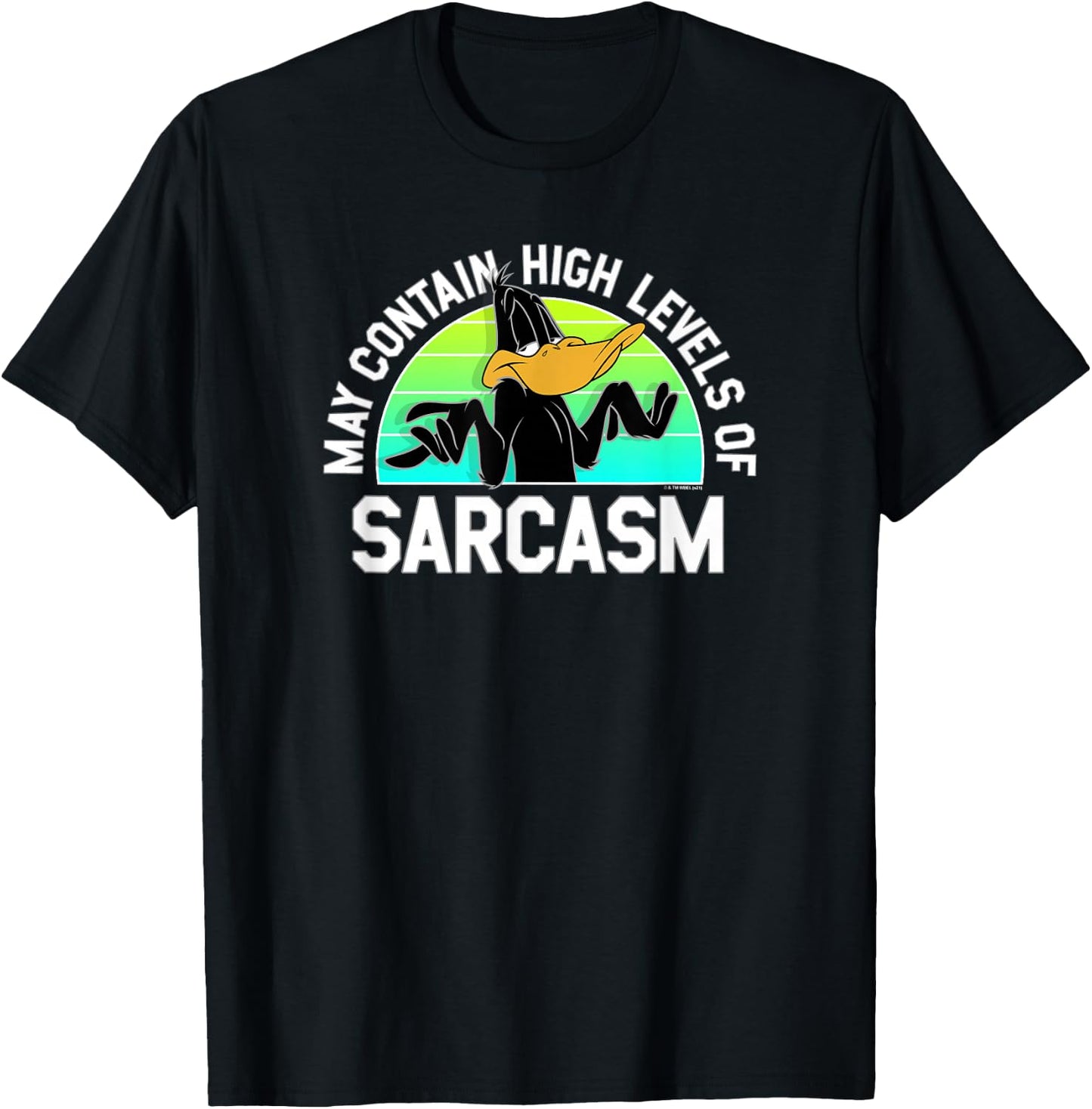 Looney Tunes Daffy Duck Contains High Levels of Sarcasm T-Shirt - T-Shirt | Black