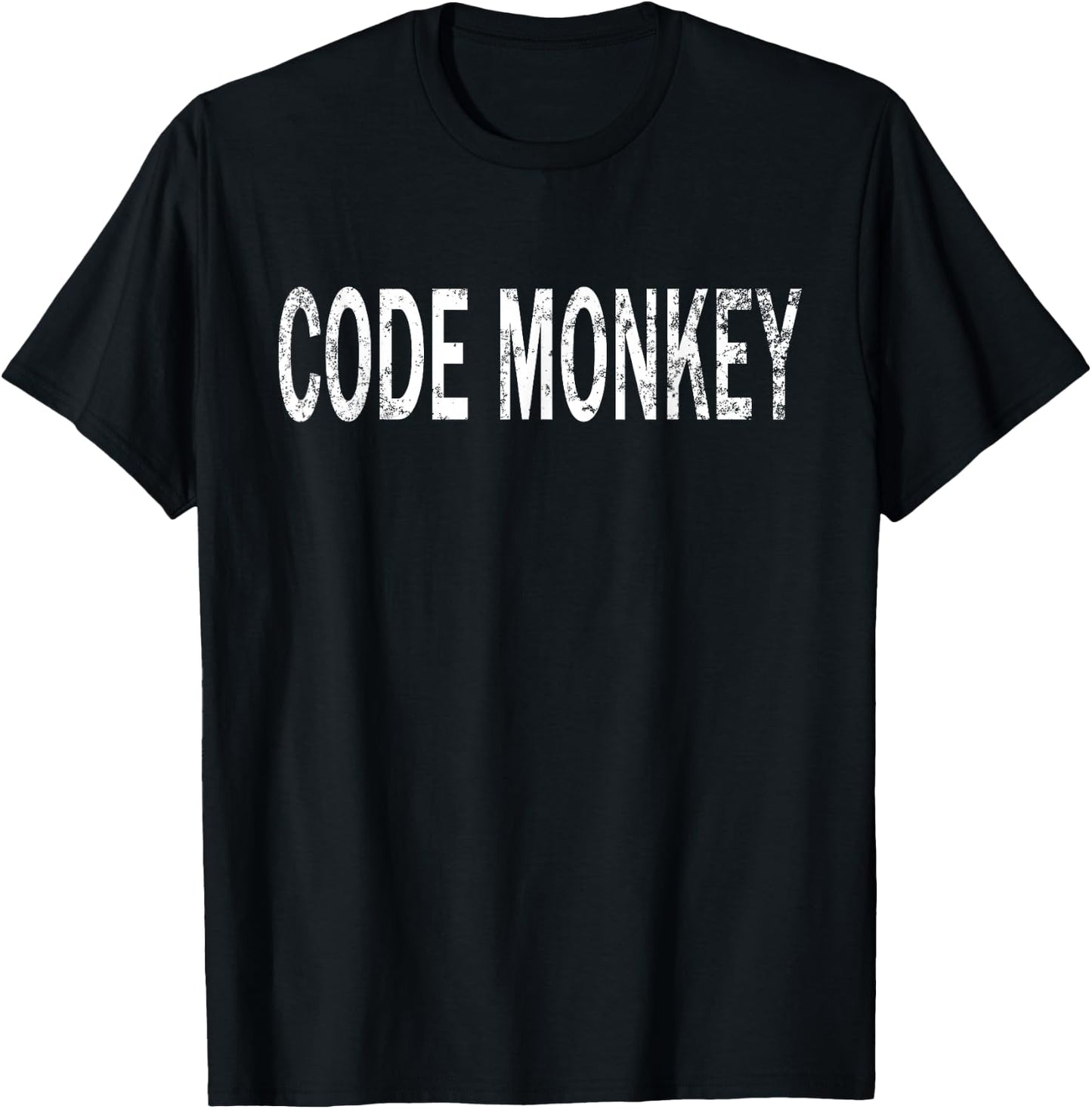 Vintage Code Monkey Distressed Techie Humor T-Shirt - T-Shirt | Black