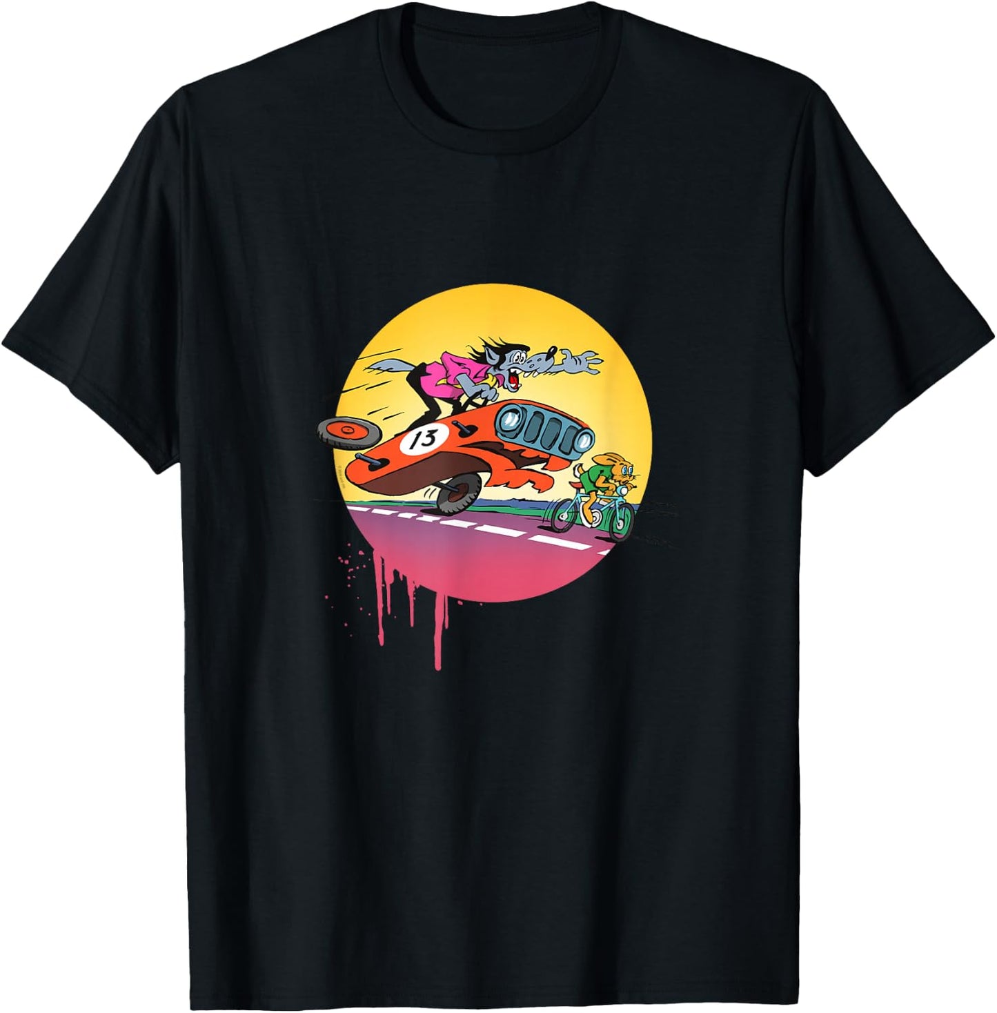 Hase & Wolf - Nu, pogodi! Hase & Wolf - Nu pogodi! Autojagd T-Shirt - T-Shirt | Black