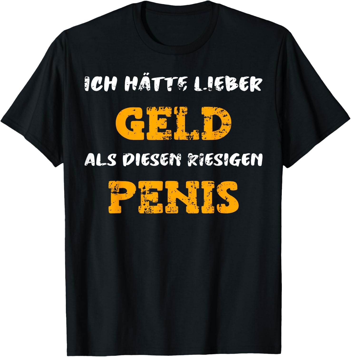 Fruitmaker funny shirts Ich wünschte ich hätte Geld statt Riesen Penis -Erwachsene Partygänger, humorvoll Schwarz S Klassische Passform Kurzarm T-Shirt - T-Shirt | Black