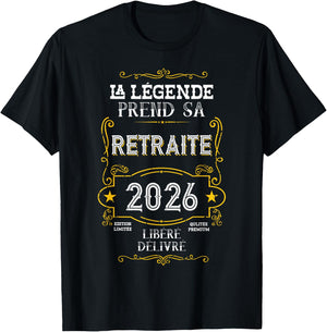 La Légende Takes Her Retirement - Funny Retirement 2026 T-Shirt - T-Shirt | Black