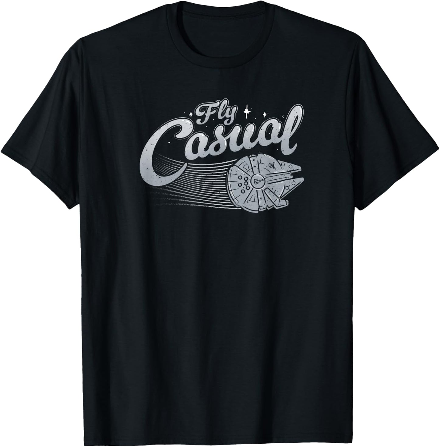 Star Wars Millennium Falcon Fly Casual Cool Logo T-Shirt - T-Shirt | Black