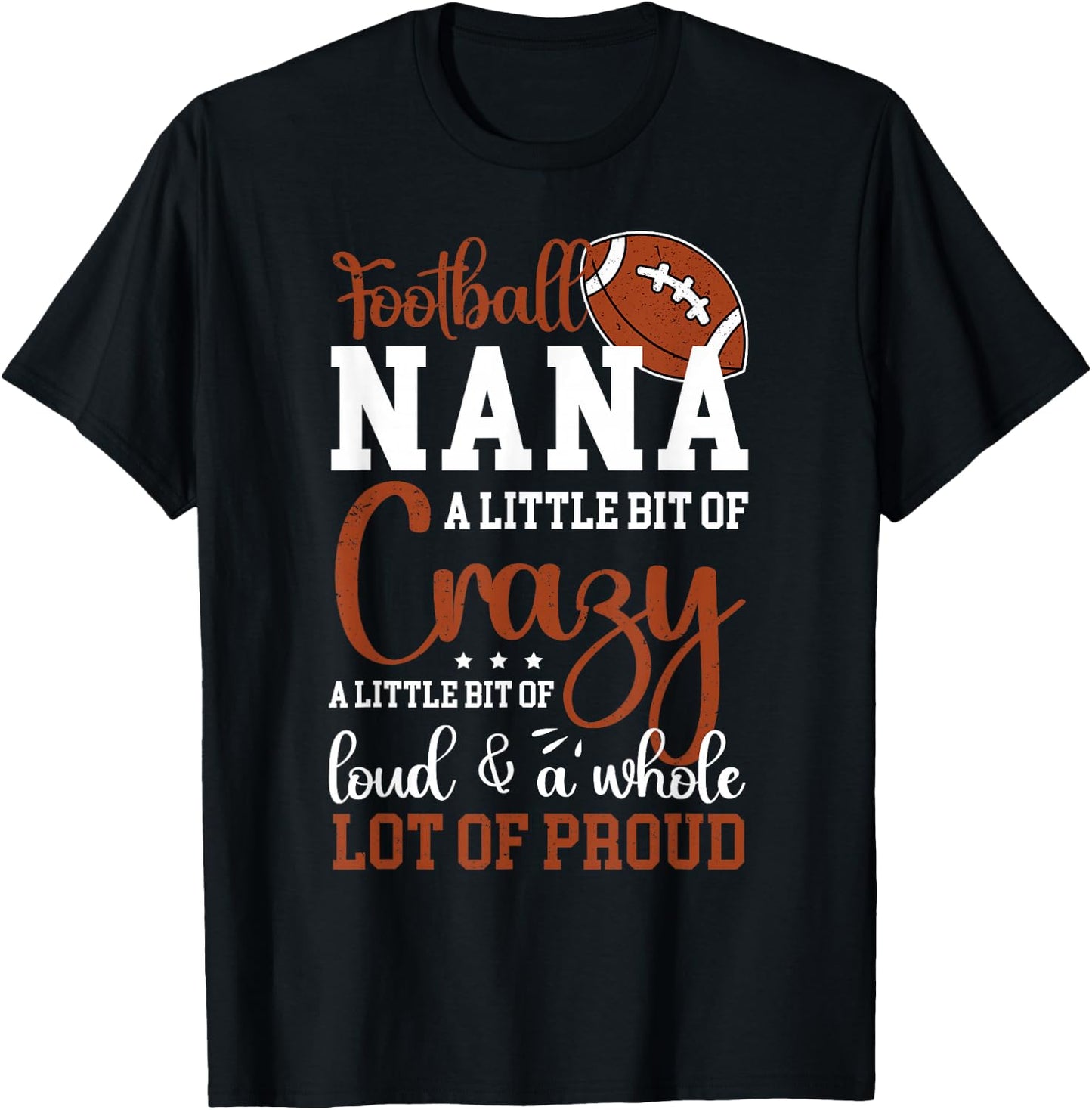 Football Nana Proud Nana of A Football Player T-Shirt - T-Shirt | Black