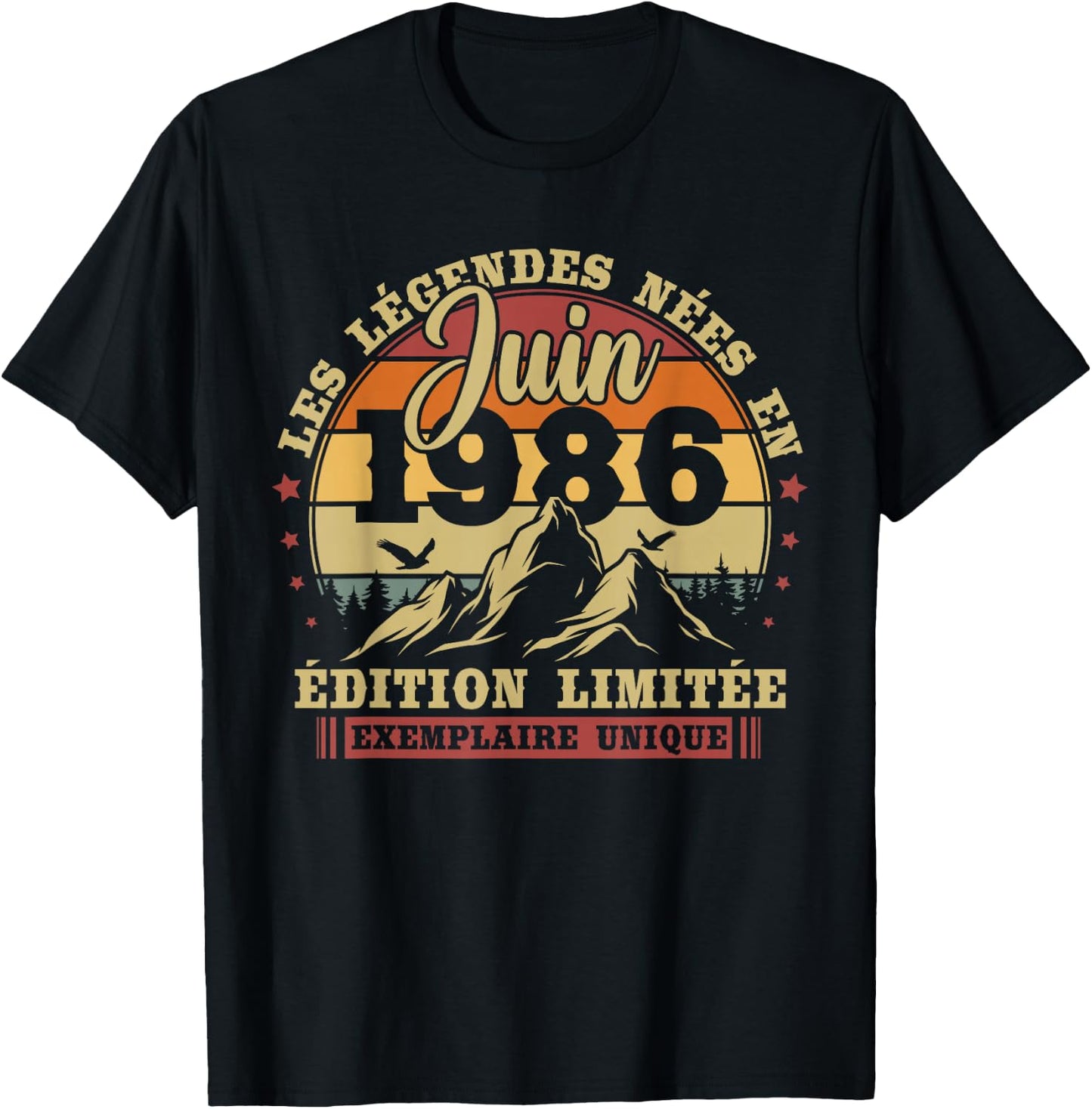 Vintage June 1986 Retro Birthday 40 Years Men Women T-Shirt - T-Shirt | Black