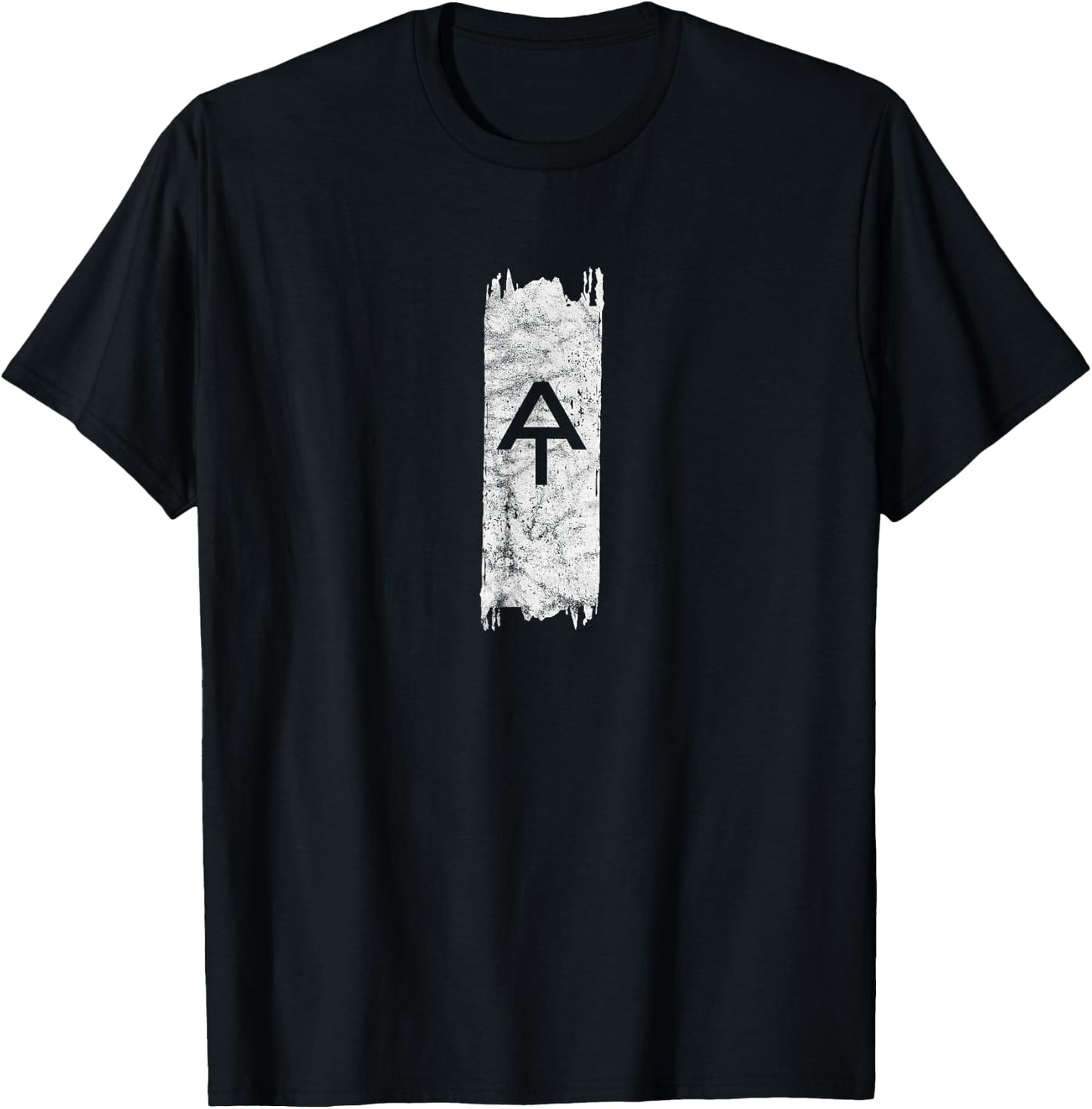 Vintage Grunge AT Logo Symbol Marker Appalachian Trail Blaze T-Shirt - T-Shirt | Black