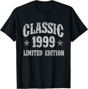 Classic 1999 Limited Edition Year Of Birth Birthday T-Shirt - T-Shirt | Black