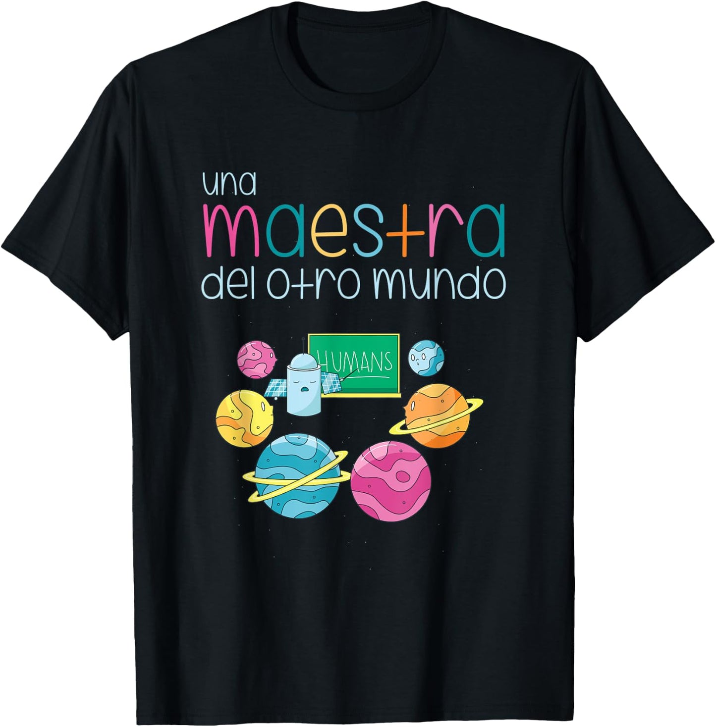 Planets Spanish Teacher Regalos Para Maestra Bilingue T-Shirt - T-Shirt | Black