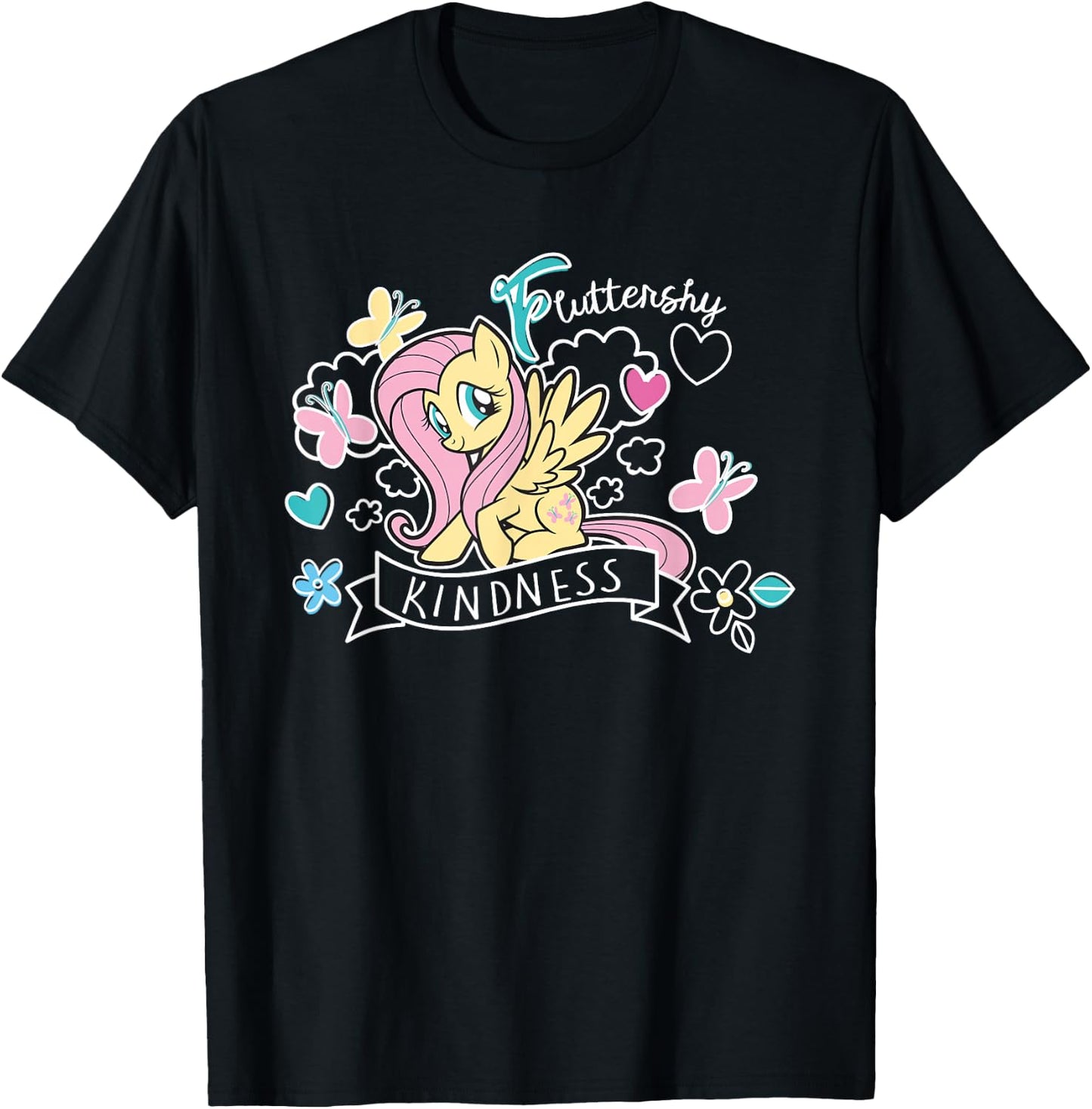My Little Pony Fluttershy Full Of Kindness T-Shirt - T-Shirt | Black