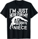 That's A Cool I'm Just Here For My Flippin' Niece Gymnastics Uncle Aunt Black Small Classic Fit Crew Collar Short Sleeve Cotton Polyester Women's Gymnastics T-Shirt - T-Shirt | Black