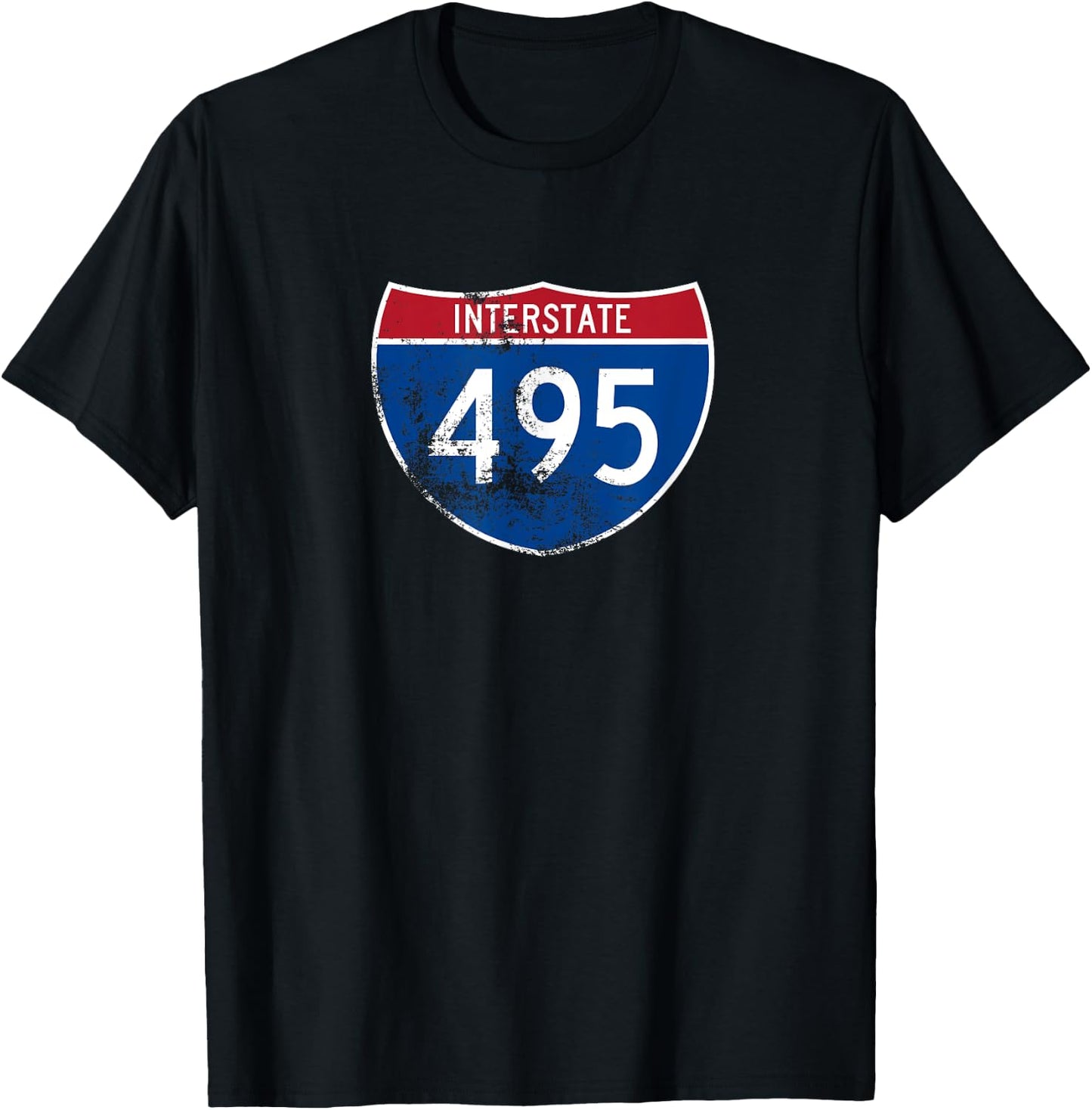 Vintage Interstate I-495 T-Shirt - T-Shirt | Black