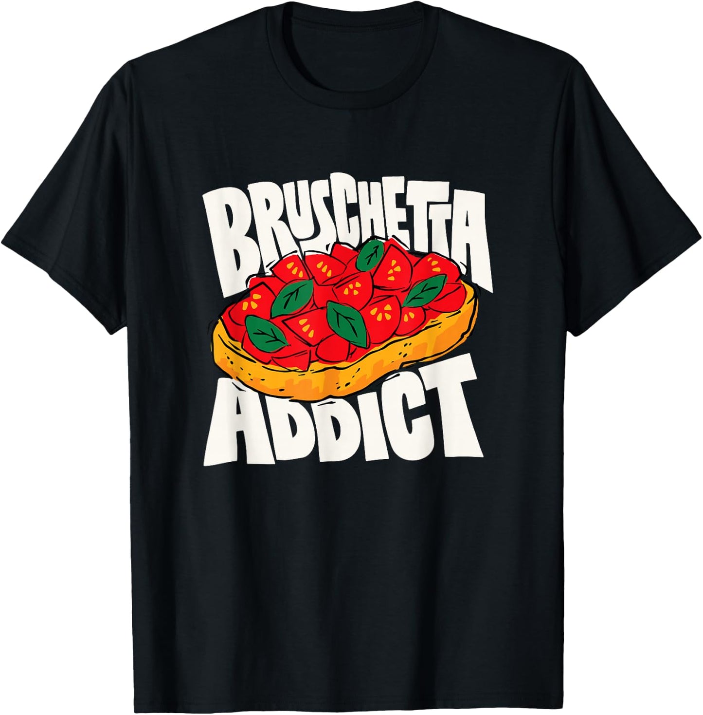 Bruschetta Lover Retro Graphic T-Shirt - T-Shirt | Black