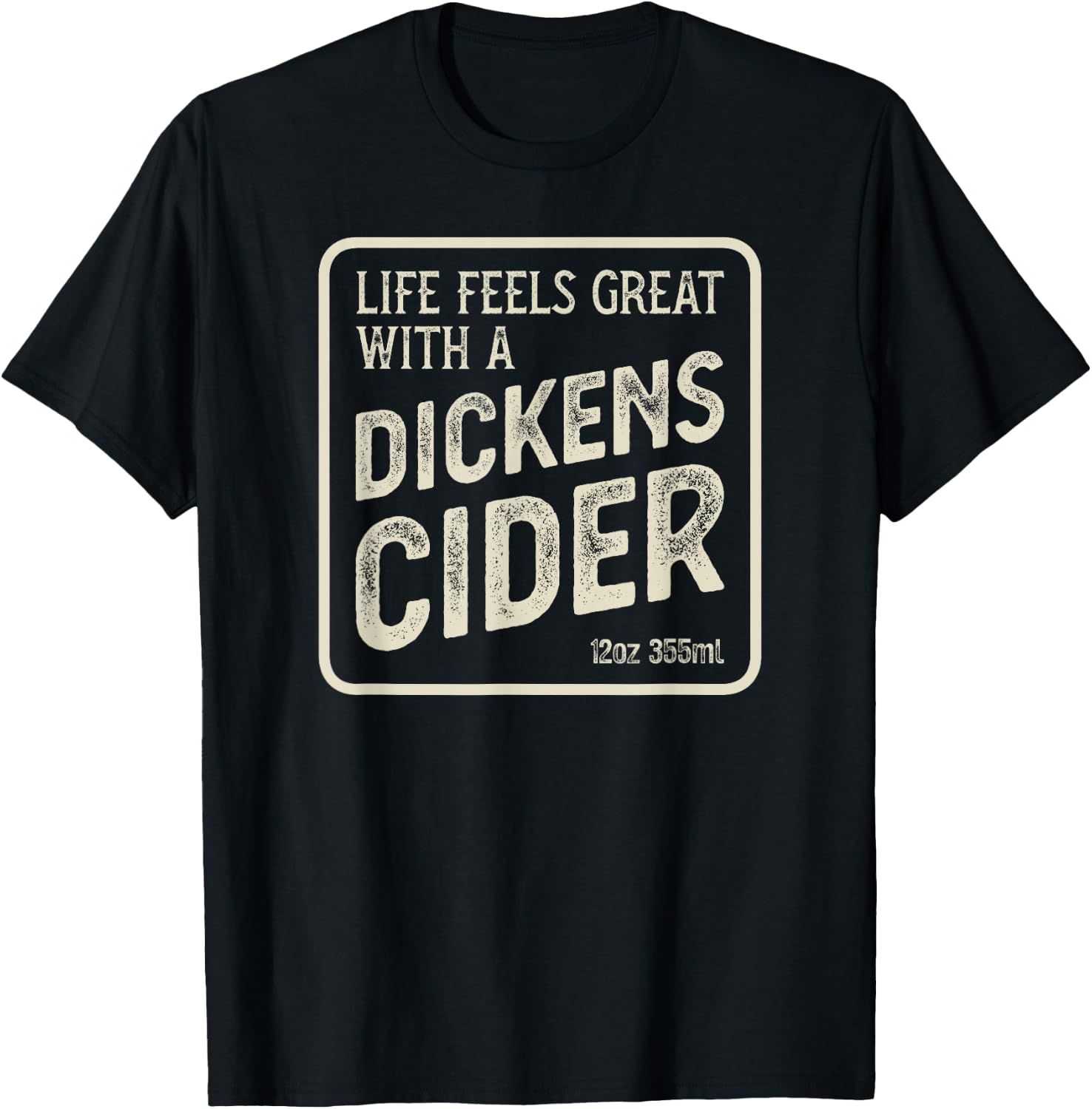 Cheeky Dickens Cider Flaschenetikett Design – Witty Innuendo T-Shirt - T-Shirt | Black