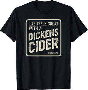 Cheeky Dickens Cider Flaschenetikett Design – Witty Innuendo T-Shirt - T-Shirt | Black
