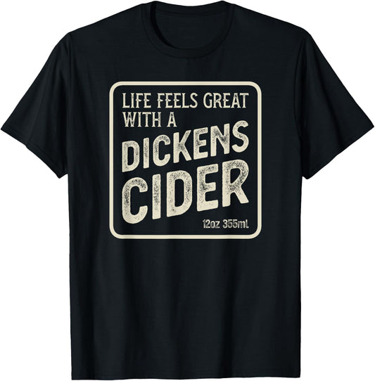 Cheeky Dickens Cider Flaschenetikett Design – Witty Innuendo T-Shirt - T-Shirt | Black