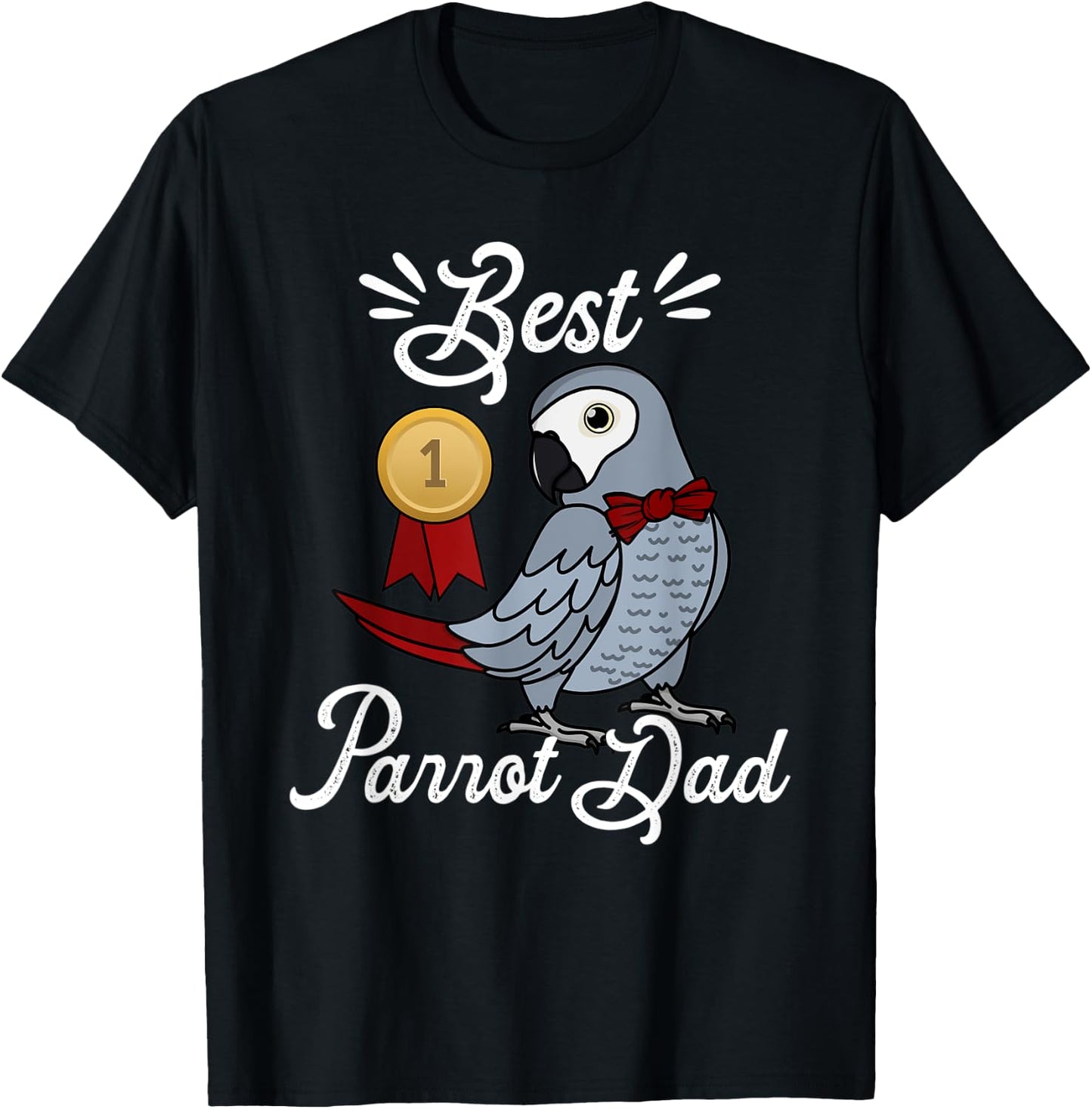 Best Parrot Dad I African Grey T-Shirt - T-Shirt | Black
