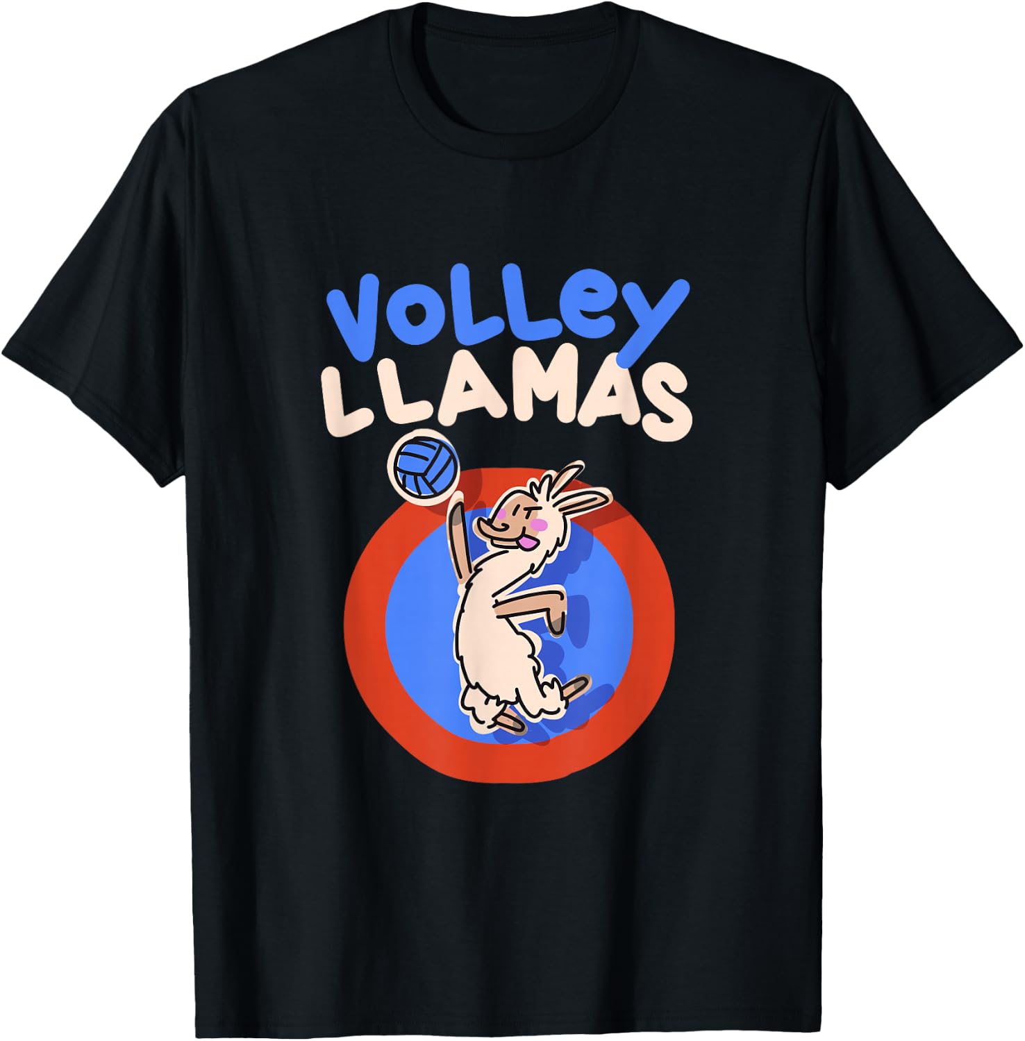 Volley Llamas I Funny Volleyball Lama Alpaca T-Shirt - T-Shirt | Black