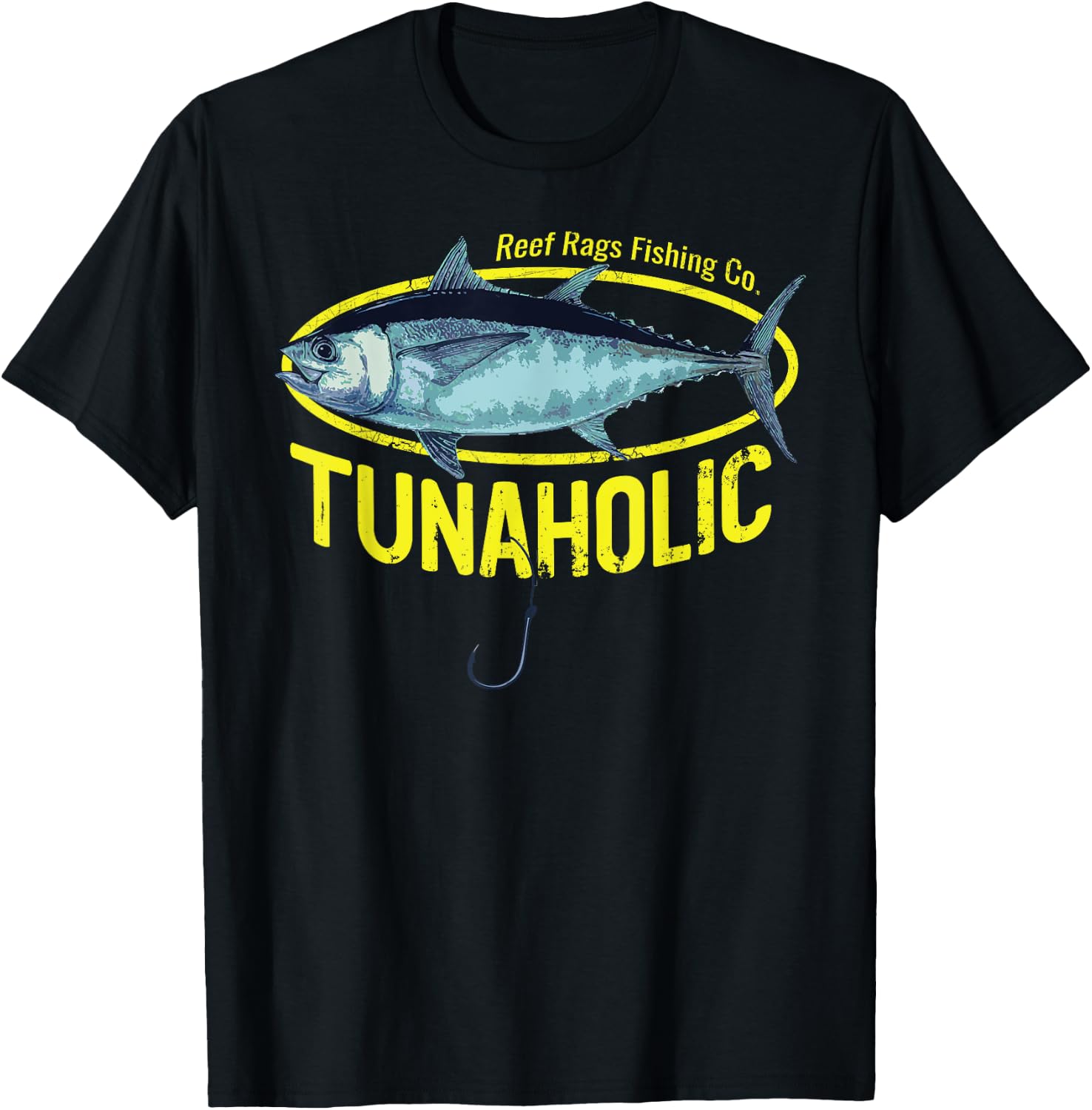 Reef Rags Tunaholic Deep Sea Saltwater Tuna Fishing T-Shirt - T-Shirt | Black