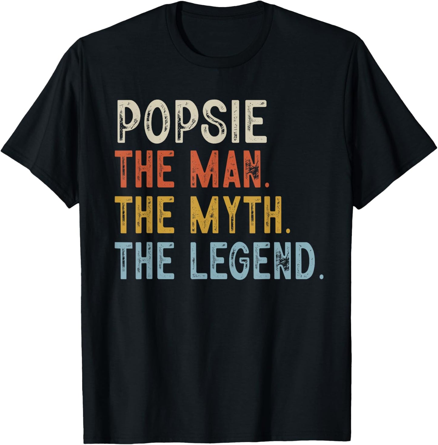 POPSIE The Grandpa The Myth The Legend Fathers Day Vintage T-Shirt - T-Shirt | Black