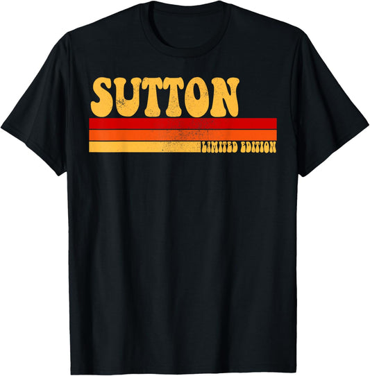 SUTTON Name Personalized Idea Men Retro Vintage SUTTON T-Shirt - T-Shirt | Black