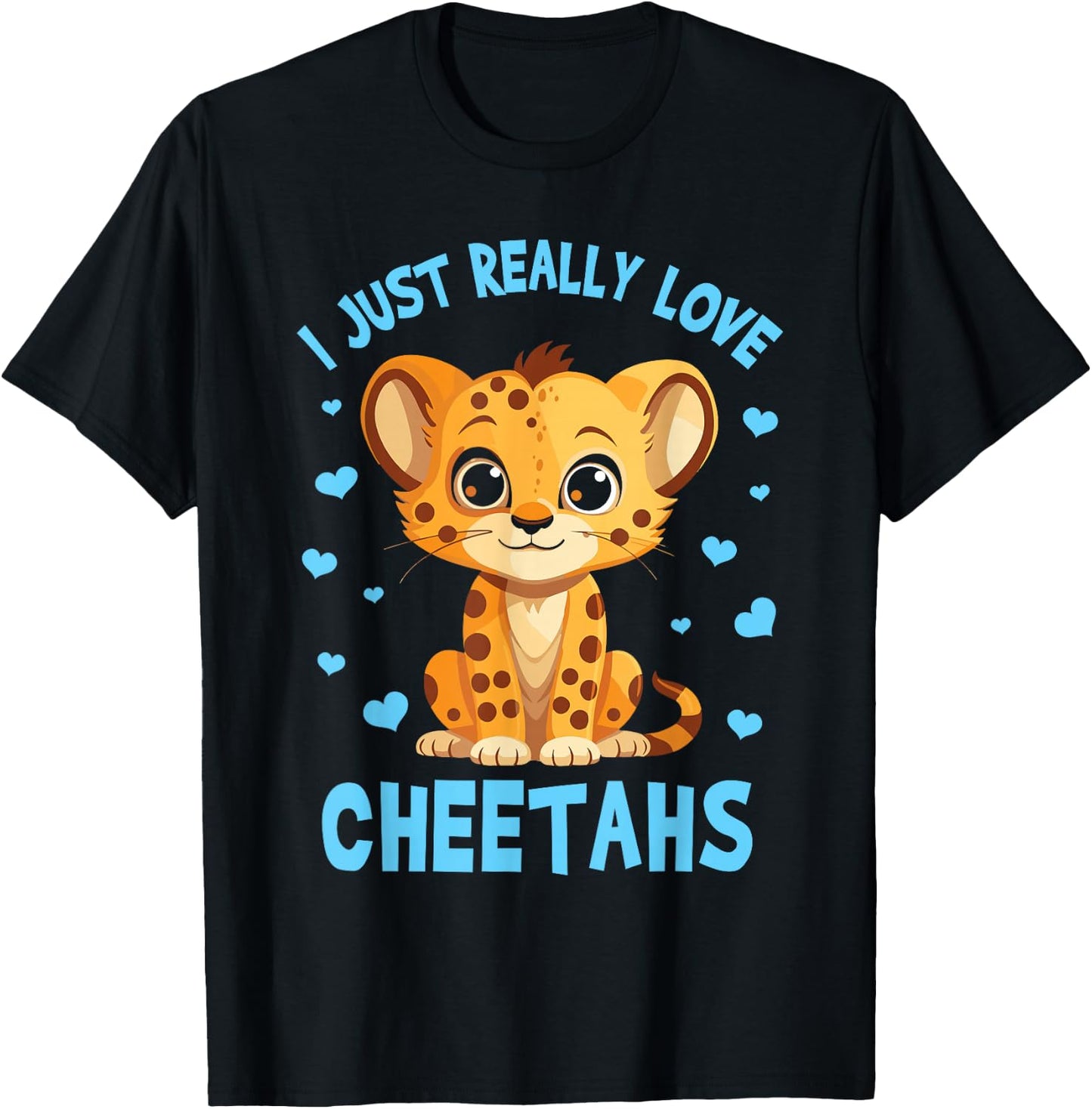Cute Cheetah Wildlife Boys Toddler Kids T-Shirt - T-Shirt | Black