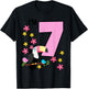 Toucan 7th Birthday 7 Year Old Birthday Girl Tropical Birds T-Shirt - T-Shirt | Black