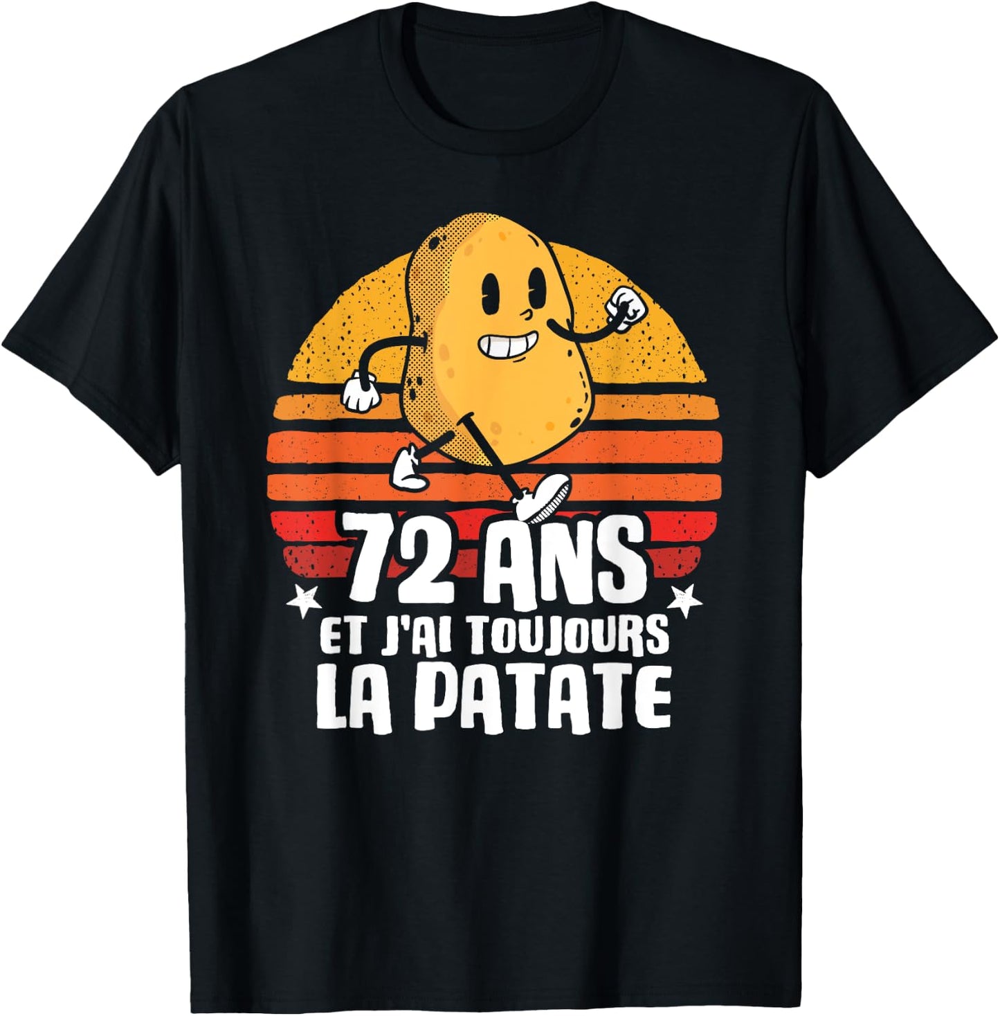 Anniv Gift 72 Years Birthday 72 Years Potato , Black, S T-Shirt - T-Shirt | Black