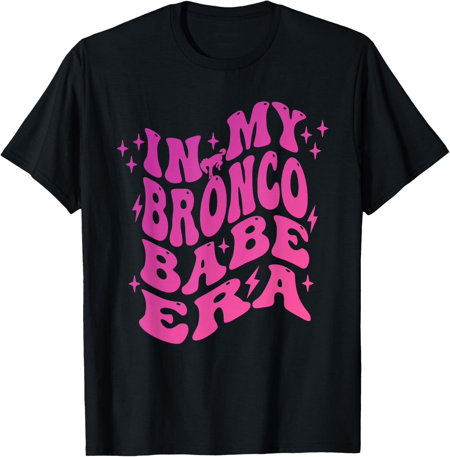 In My Bronco Babe Era Vintage Cowgirl T-Shirt - T-Shirt | Black