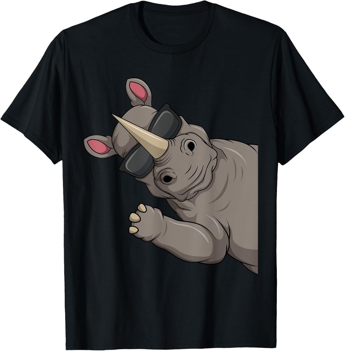 Nashorn Kinder Jungen Damen T-Shirt - T-Shirt | Black