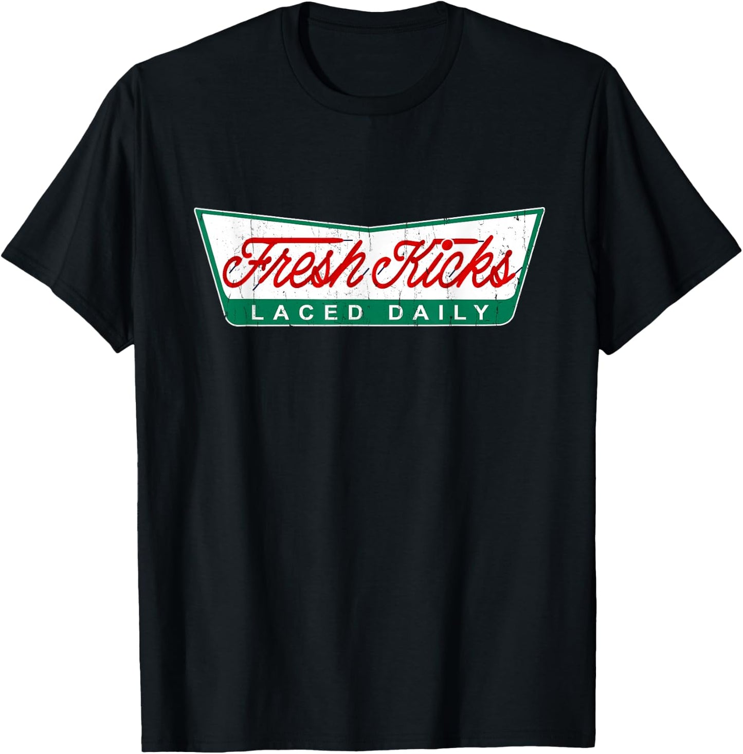 Sneaker Sauce Apparel Fresh Kicks Laced Daily -Adults Black Short Sleeve S T-Shirt - T-Shirt | Black