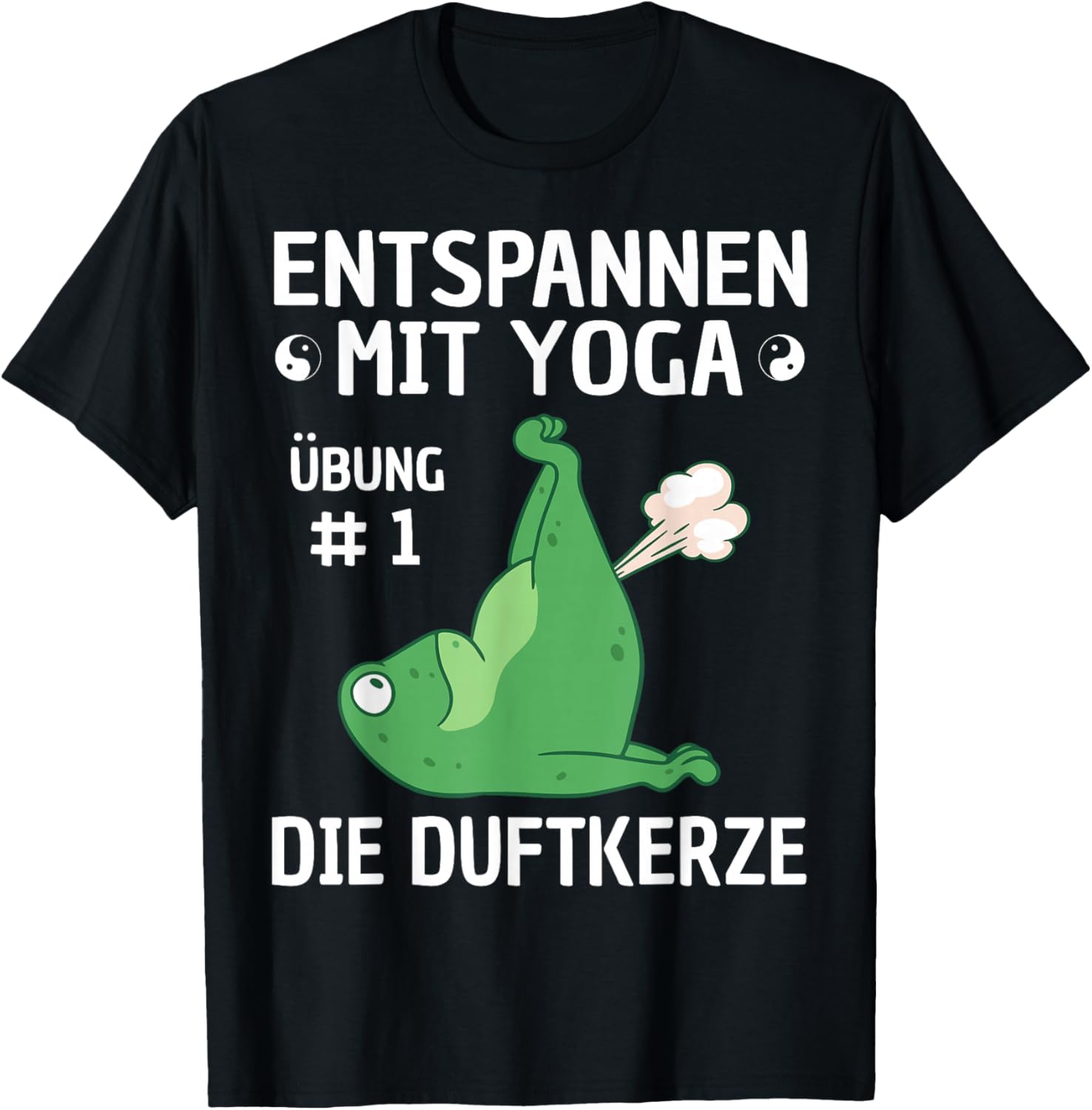Relaxing with Yoga Frog Motif Funny Meditation Fitness , black T-Shirt - T-Shirt | Black