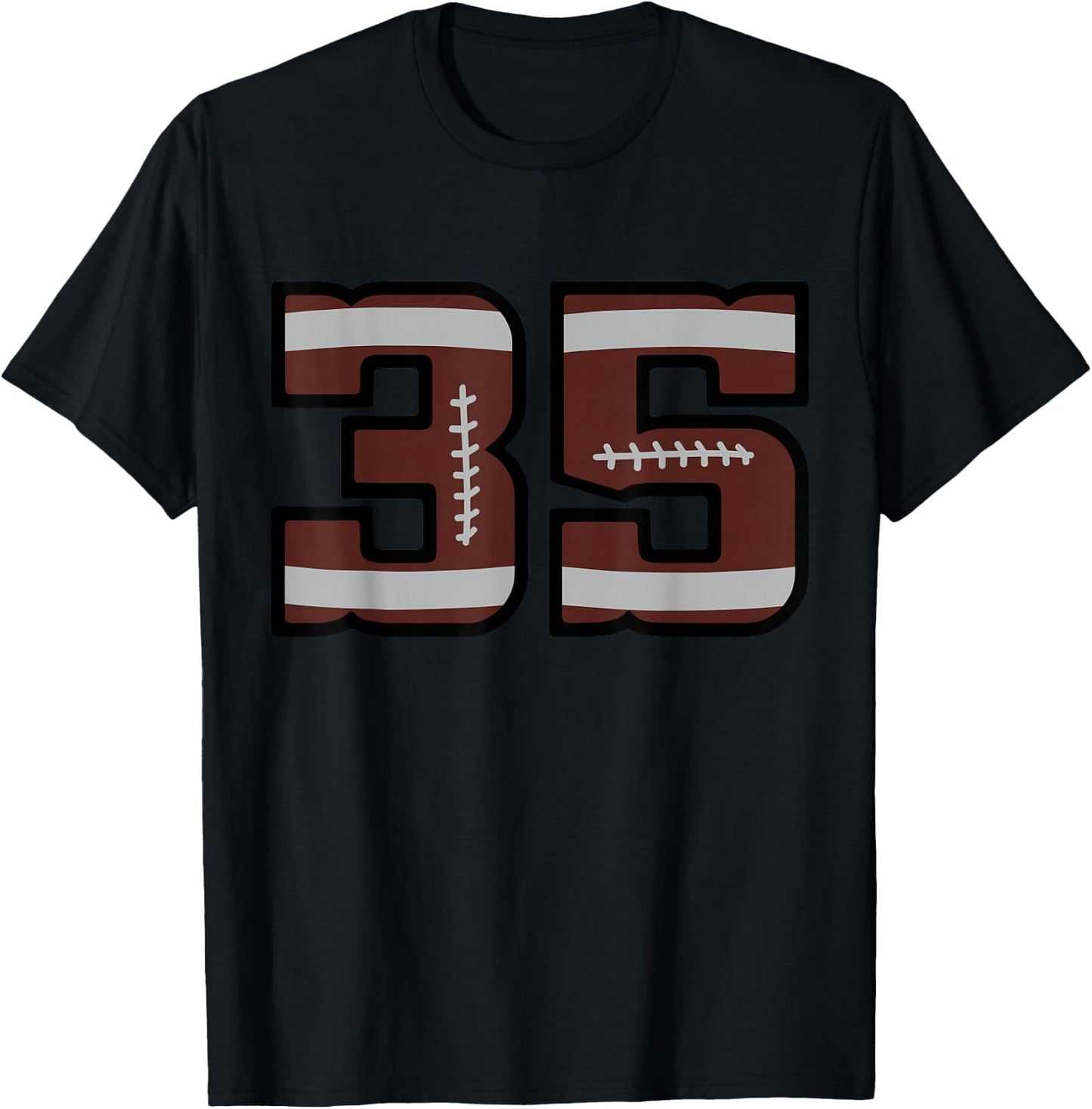Football Number #35 T-Shirt - T-Shirt | Black