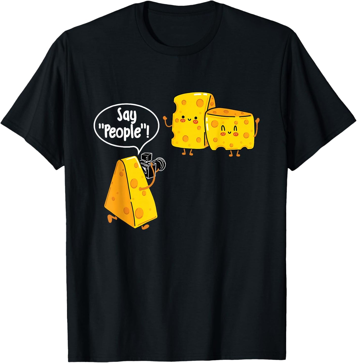 Say People - Cheese Lover Food Dairy Milk Gouda Cheddar Brie T-Shirt - T-Shirt | Black