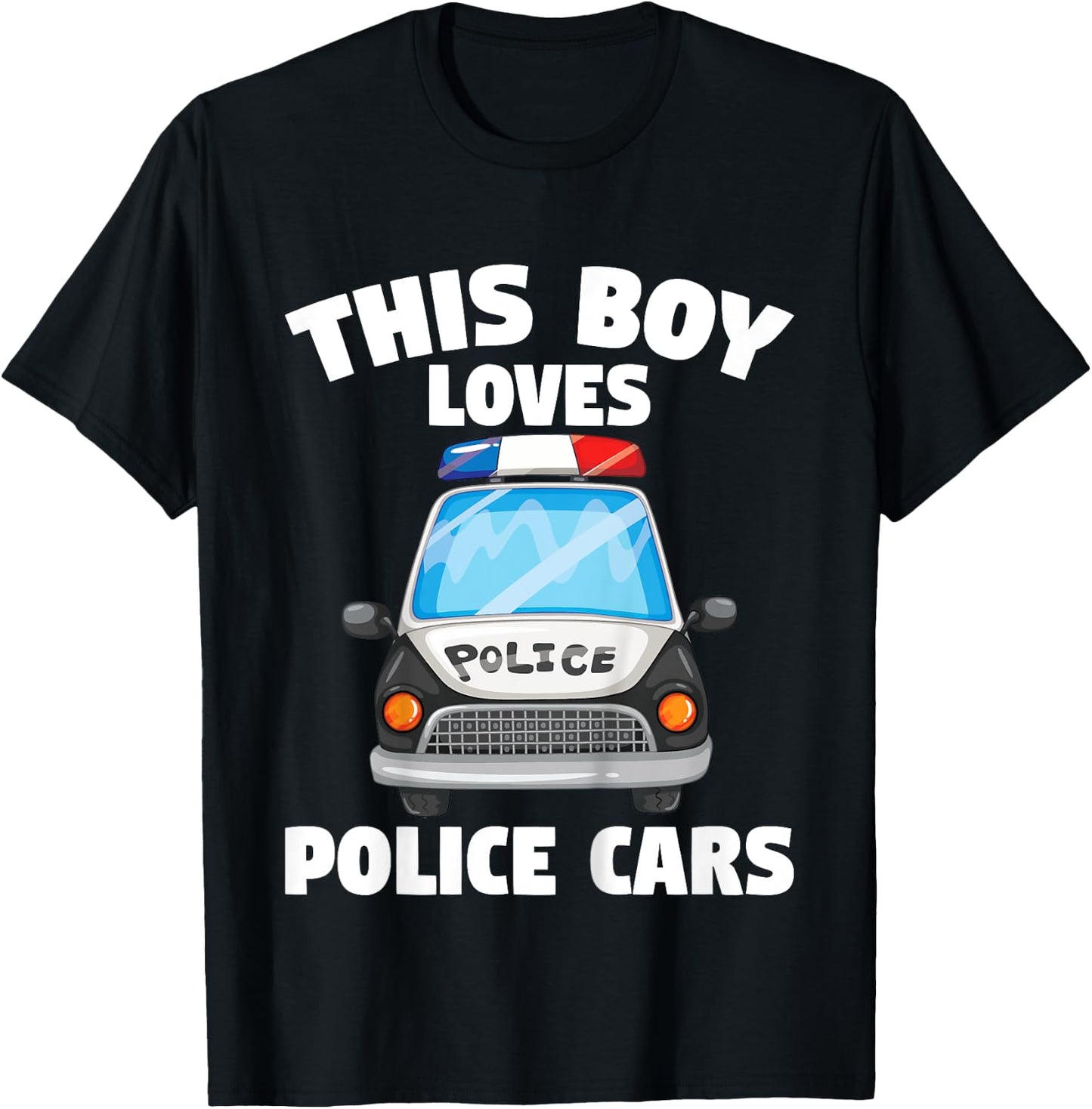 Kids Police Officer This Boy Loves Police Cars Toddler T-Shirt - T-Shirt | Black