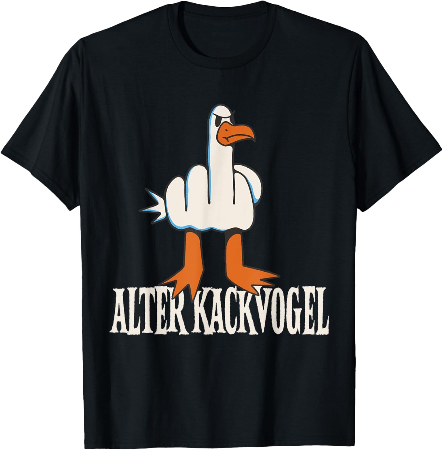 Old Kackbird Grummelige Seagull Funny Seagull , black T-Shirt - T-Shirt | Black
