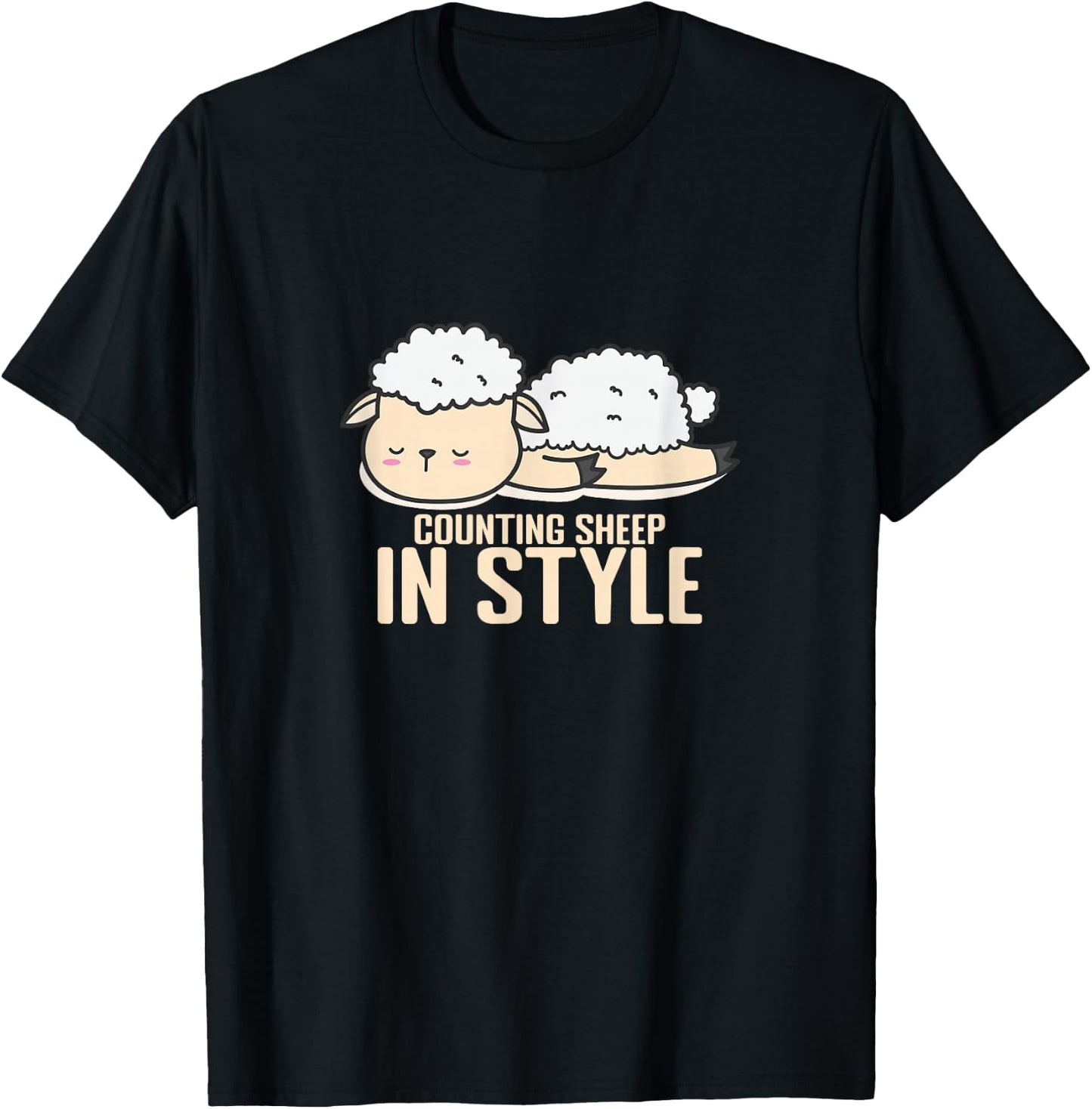 Counting Sheep in Style Pajamas Pyjamas T-Shirt - T-Shirt | Black