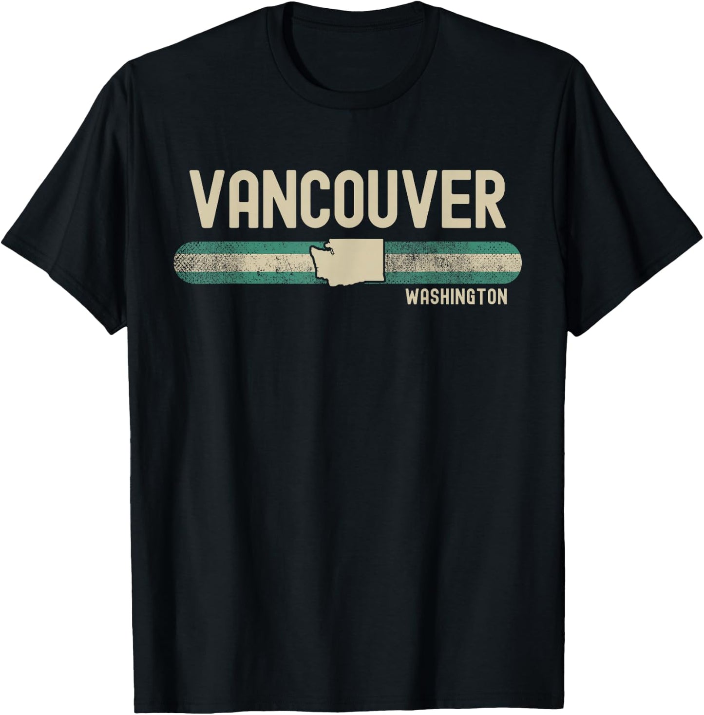 Vancouver WA | Washington | Travel & 80s Style T-Shirt - T-Shirt | Black