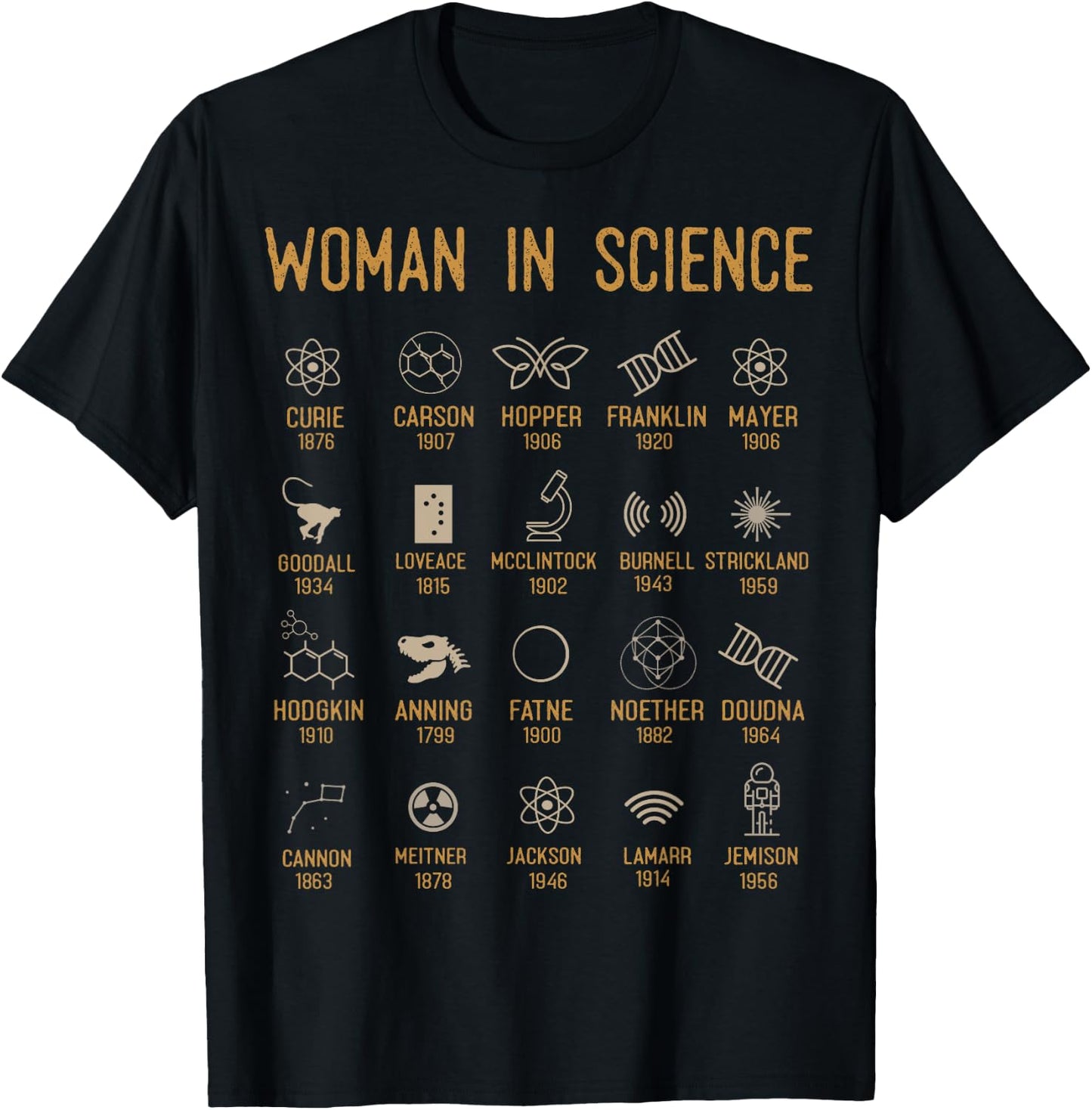 Women In Science, History Of Science T-Shirt - T-Shirt | Black